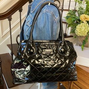 Kate Spade Black Patent Quilted Leather Tote